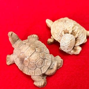Vintage Pair of Stone Turtles-Estate